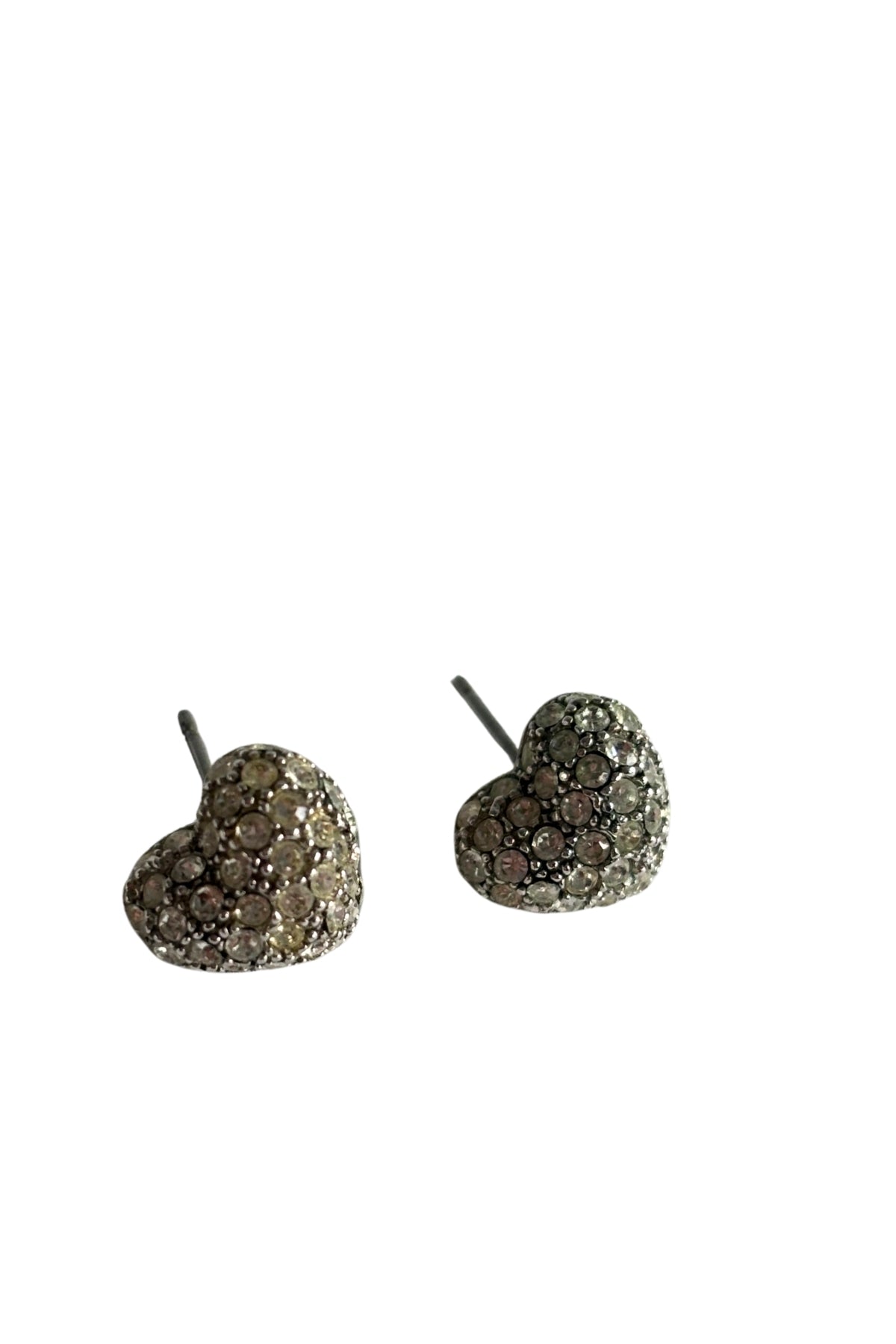 Diamante hearts stud earrings
