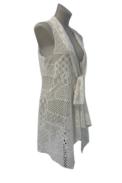 Faye Brown crochet lace vest cover up, 12