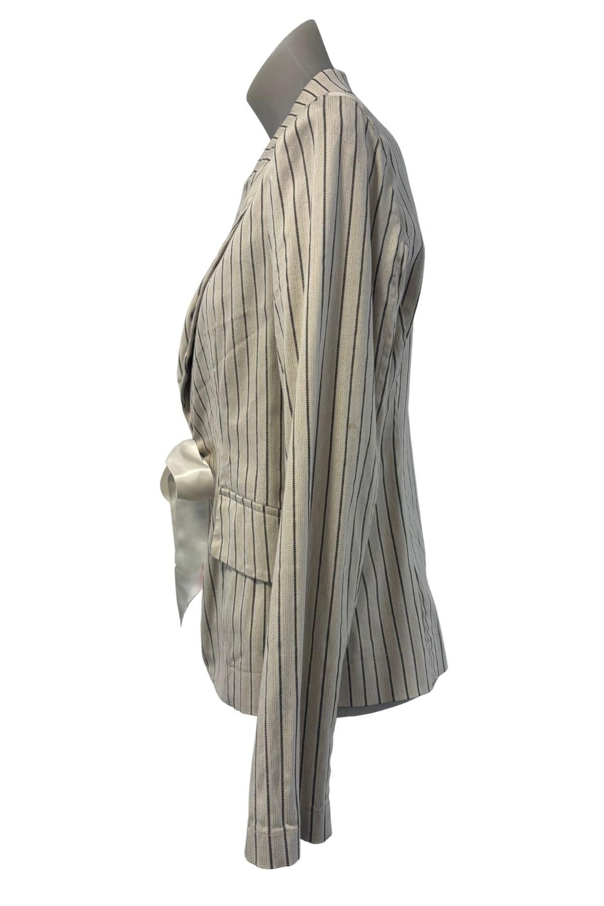 Hippocampe Paris pinstripe satin bow blazer, S