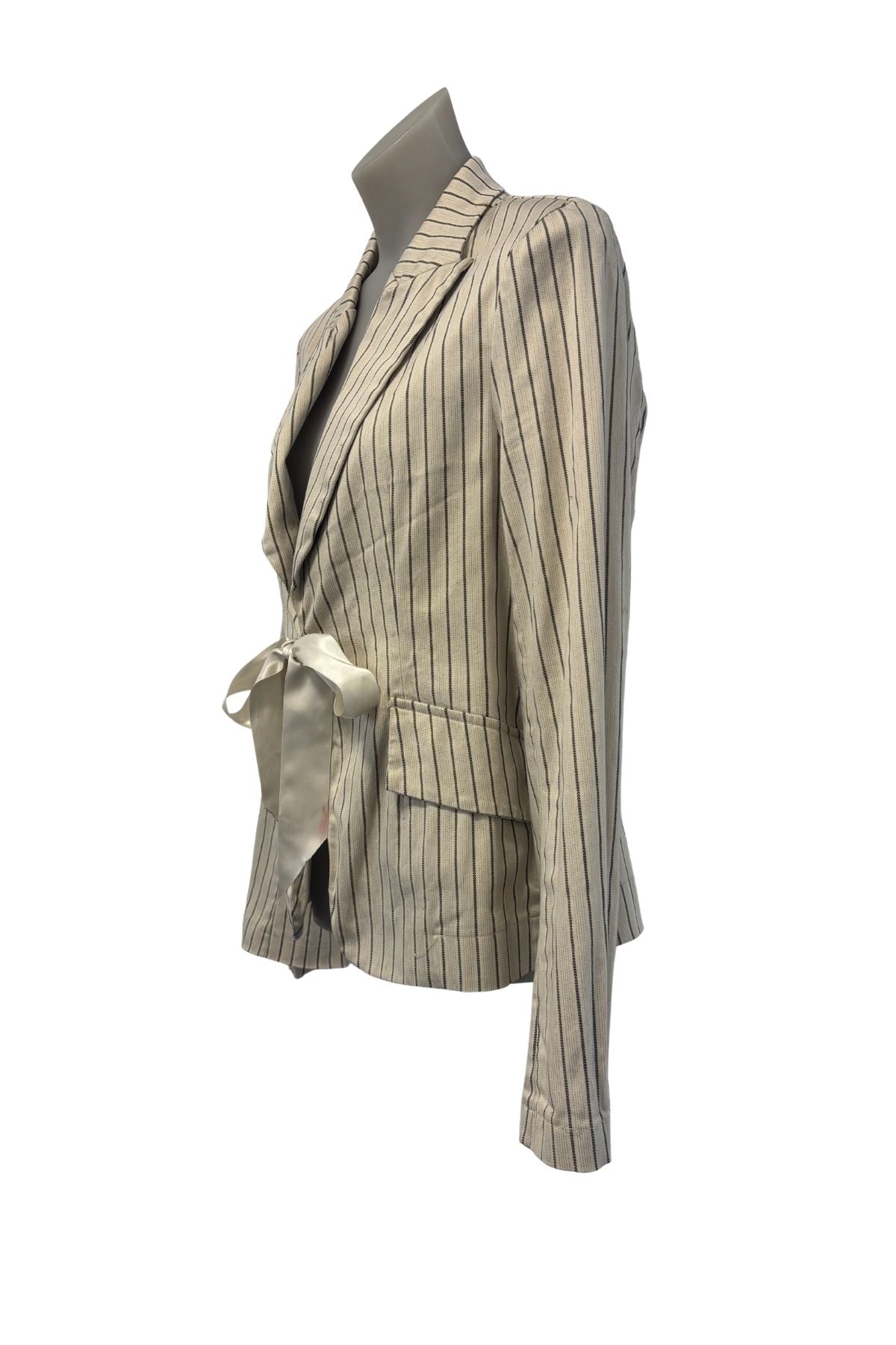 Hippocampe Paris pinstripe satin bow blazer, S