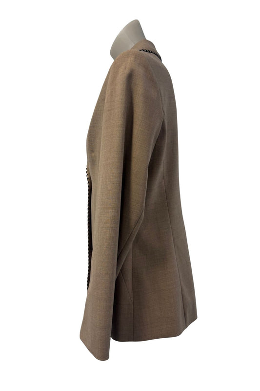 By Frederick NZ made braided trim beige blazer, 10