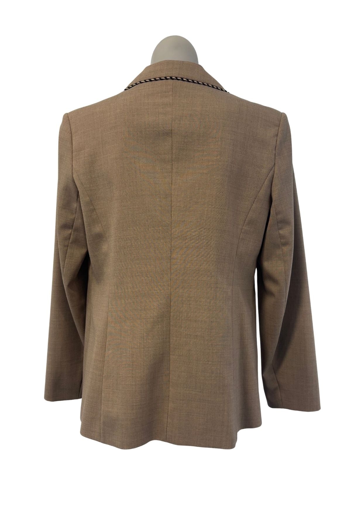 By Frederick NZ made braided trim beige blazer, 10