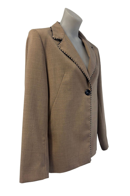 By Frederick NZ made braided trim beige blazer, 10