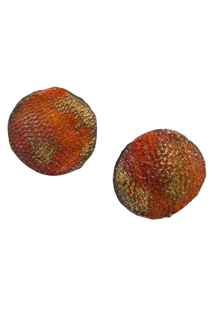 Snakeskin textured clay earrings