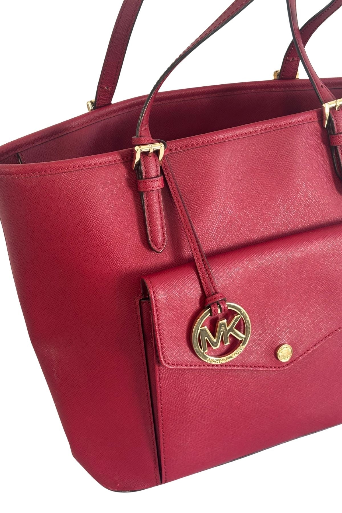 Michael Kors cherry red tote bag