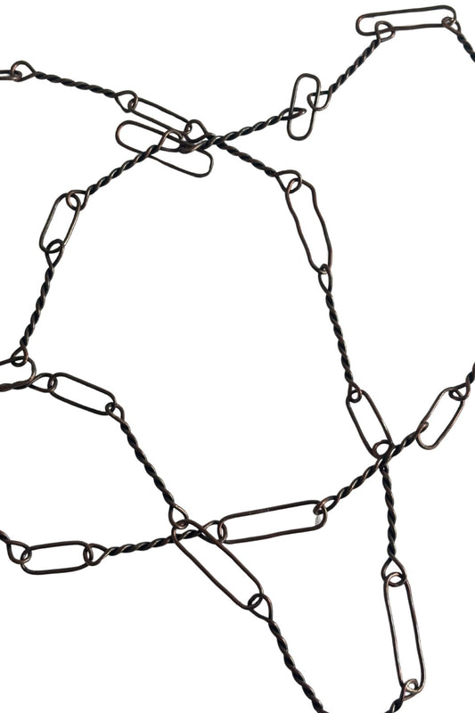 Rustic copper wire chain necklace