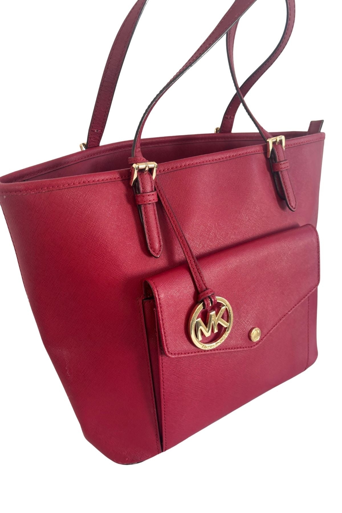 Michael Kors cherry red tote bag