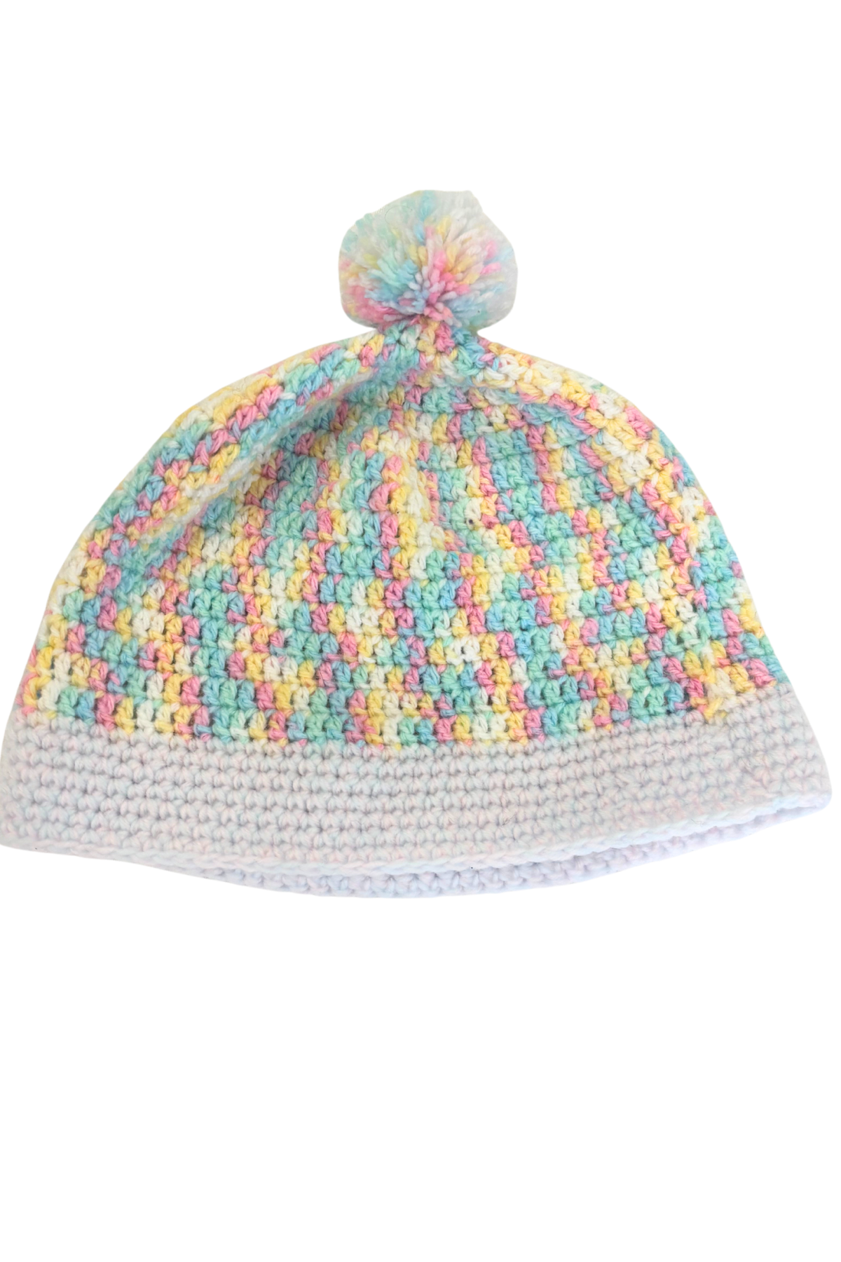 Rainbow crochet beanie