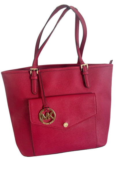 Michael Kors cherry red tote bag