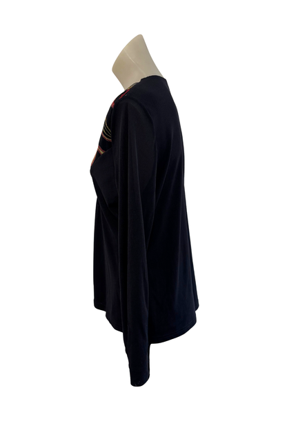 Merric V-neck flattering mesh blouse, 18