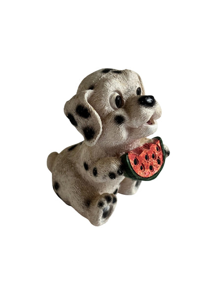 Vintage Dalmation eating watermelon