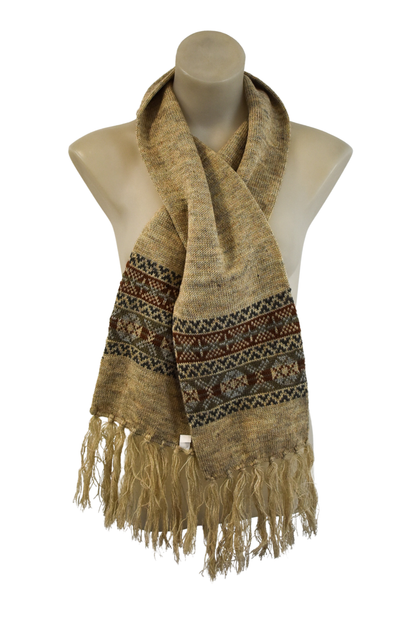 Tribal print wool blend scarf NWT
