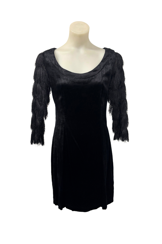 Claire Bloom NZ made Velvet Little black dress, S