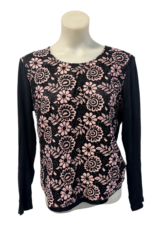 Marilyn Seyb floral lace blouse, 14