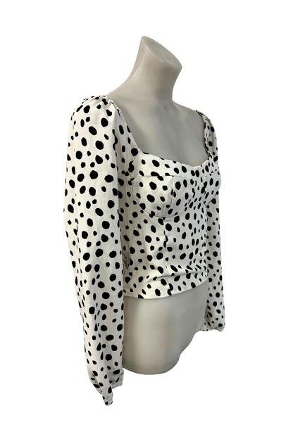 Oscar Street polka dot structured blouse, M
