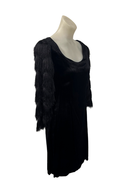Claire Bloom NZ made Velvet Little black dress, S