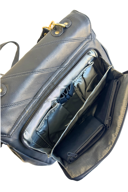 Gionni navy vegan leather bag