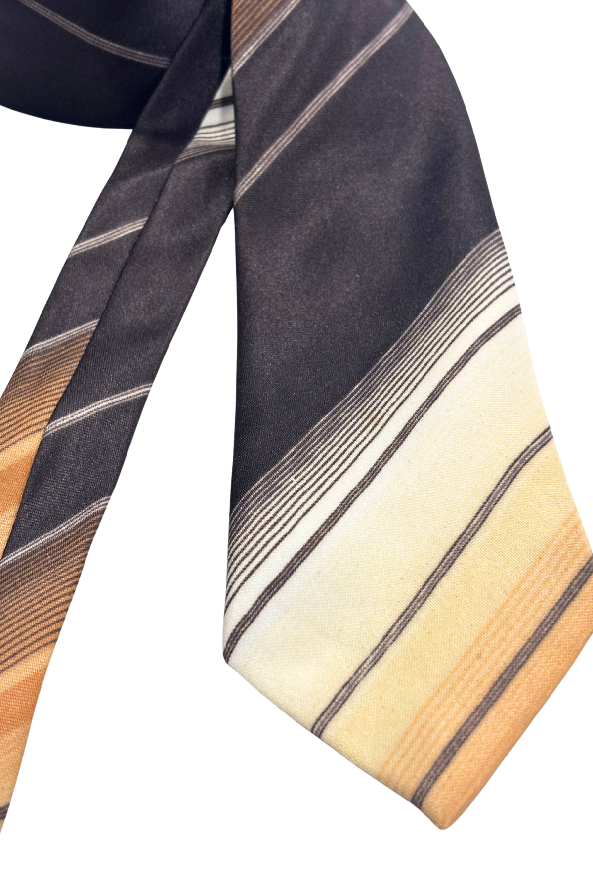 Goldleaf pure silk brown striped tie