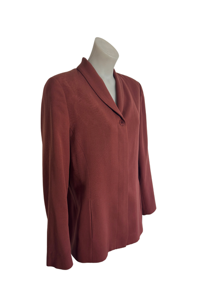 Jane Daniels NZ made wool rust brown blazer, 14