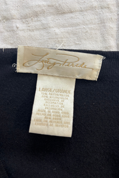 Ruched front black cardigan, L