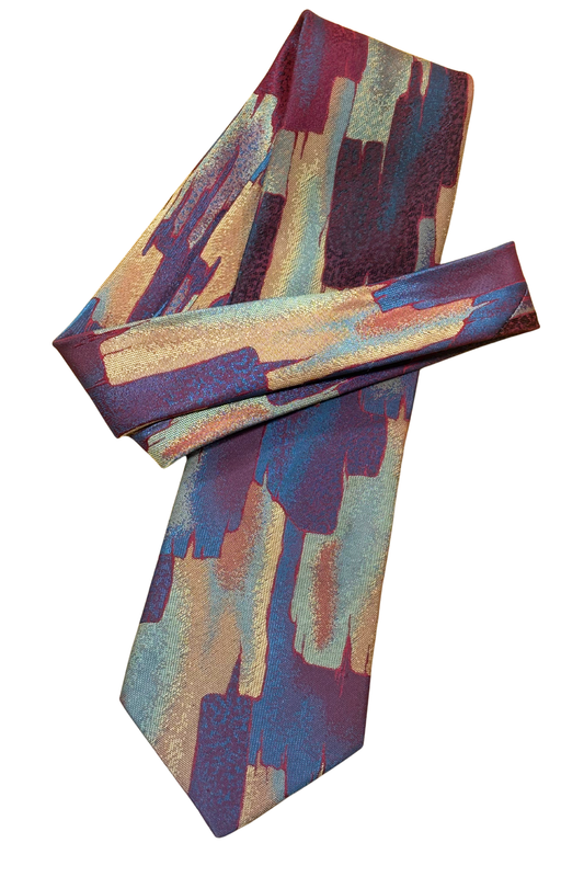 Comme Soie NZ made vintage colourful tie