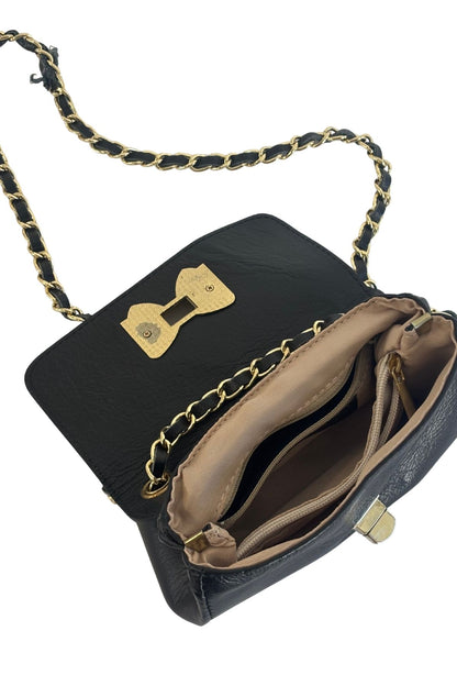 Borse in Pelle genuine leather Italian made little black bag