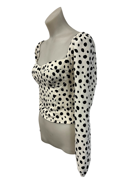 Oscar Street polka dot structured blouse, M