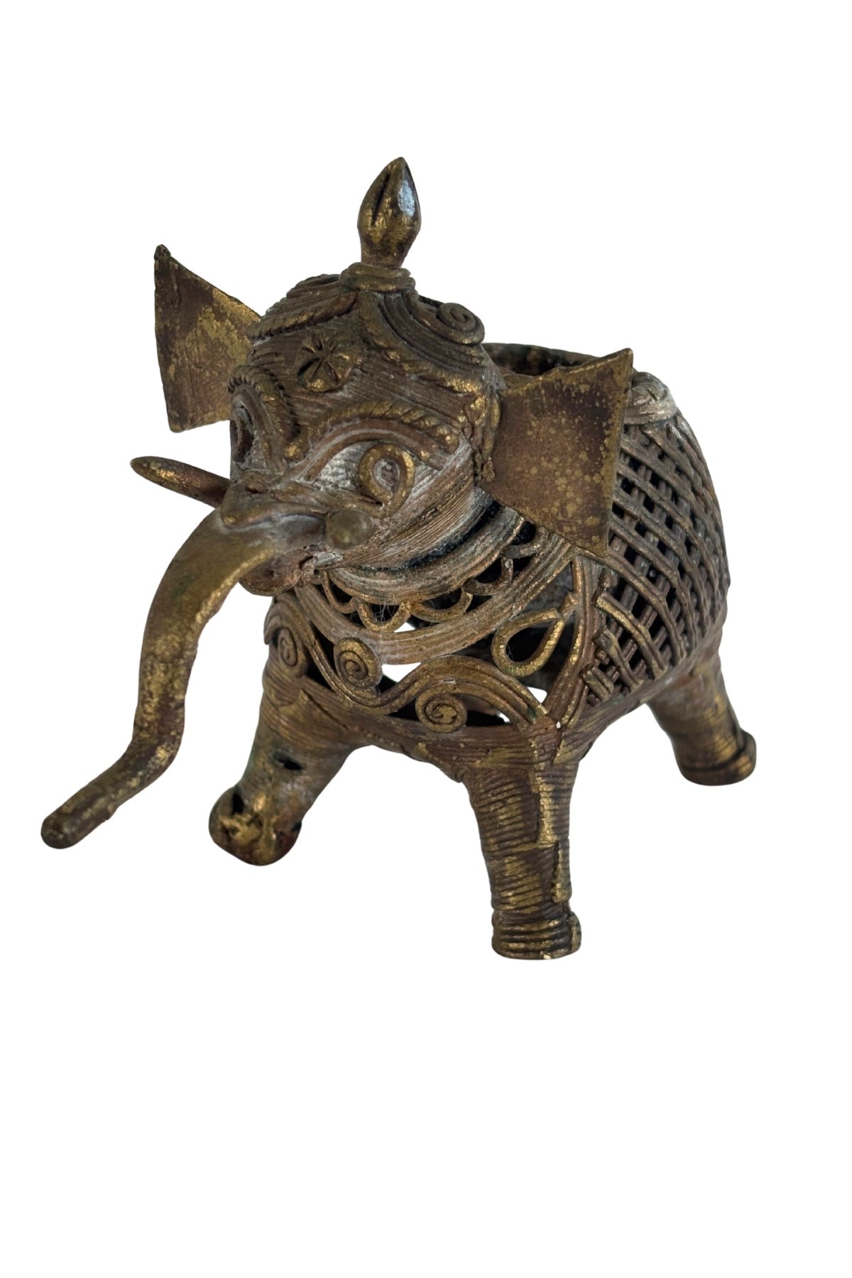 Brass elephant incense holder