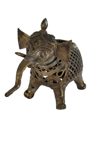 Brass elephant incense holder