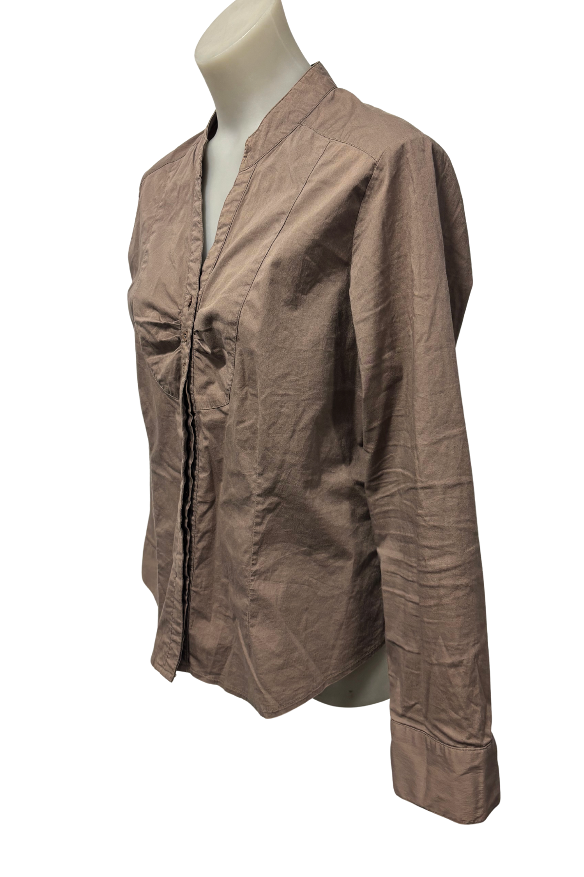 Natalie N brown button up blouse, 16