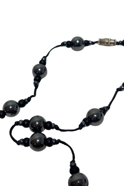 Black knot beaded necklace