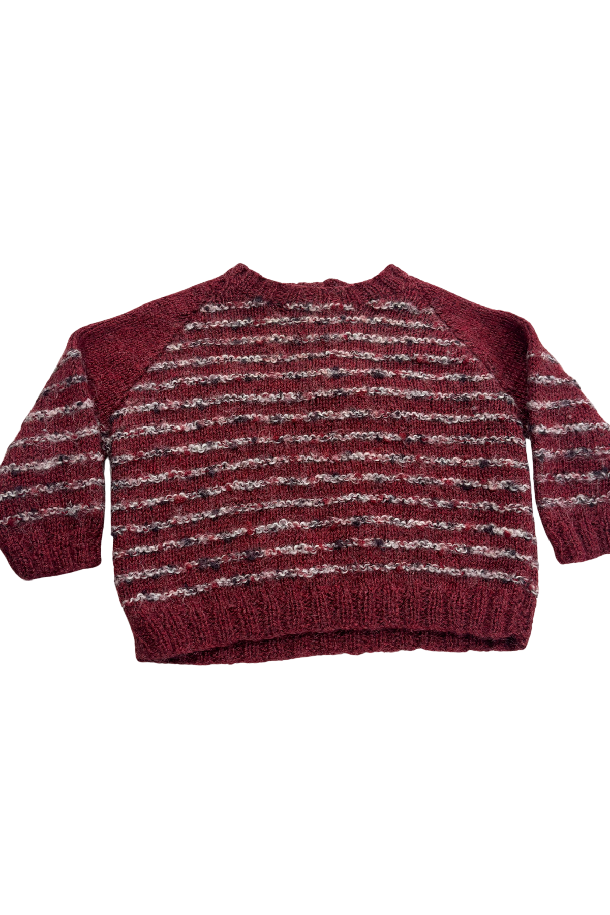 Babies Burgundy striped knit jumper