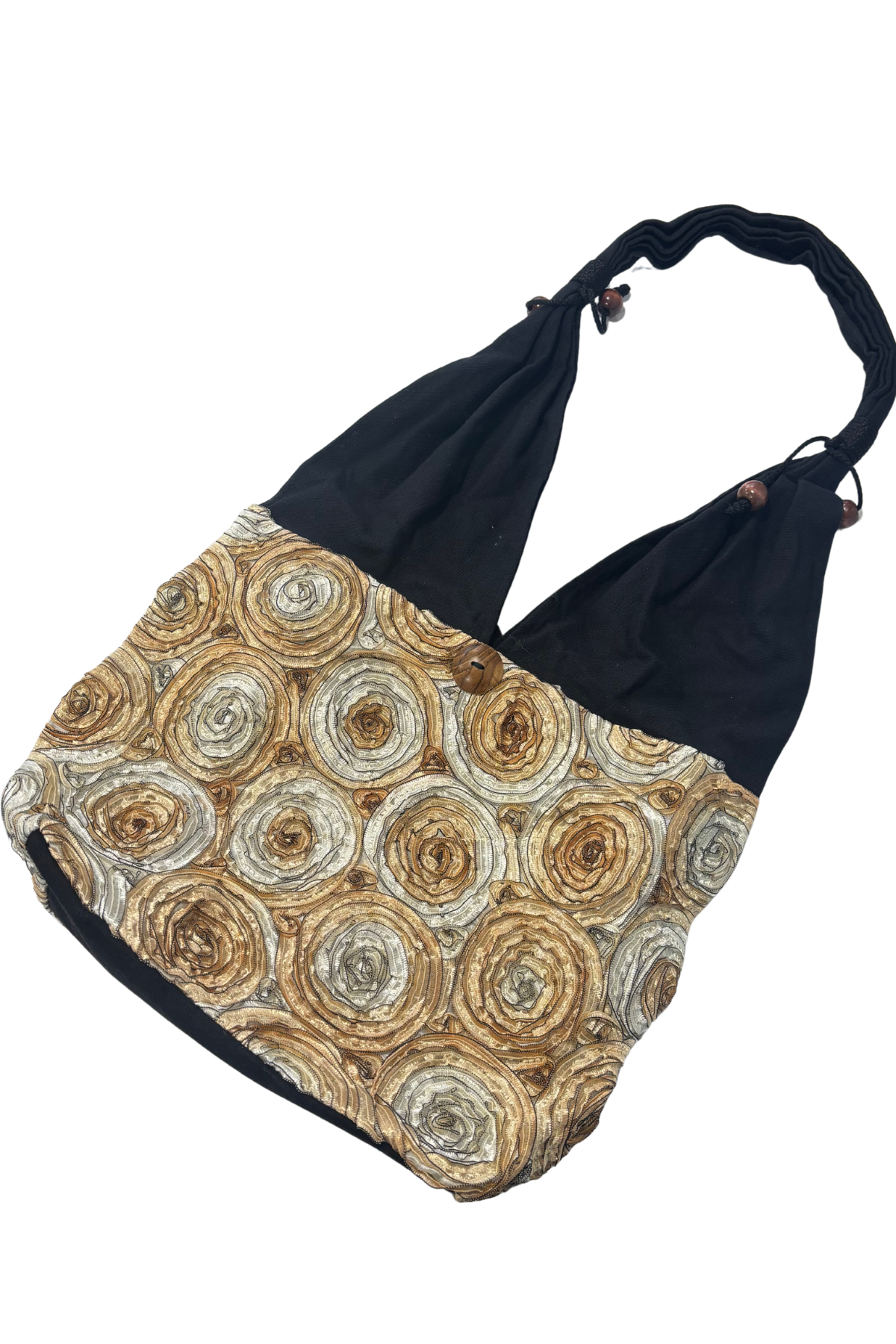 Gold beachy fancy tote
