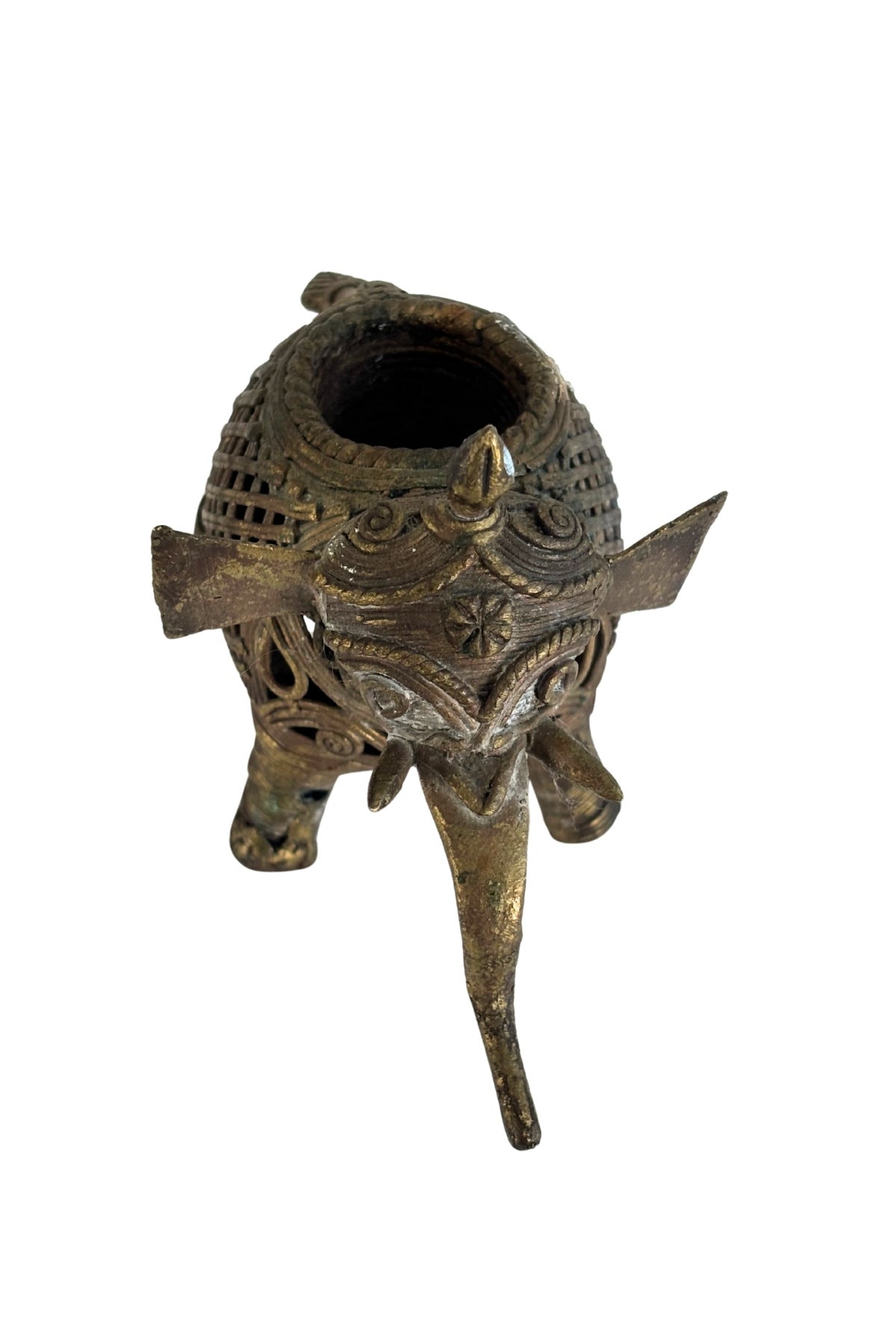 Brass elephant incense holder