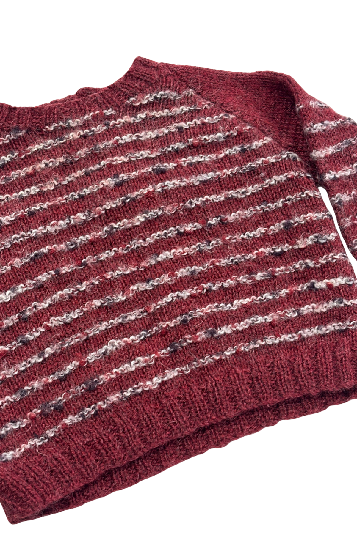 Babies Burgundy striped knit jumper