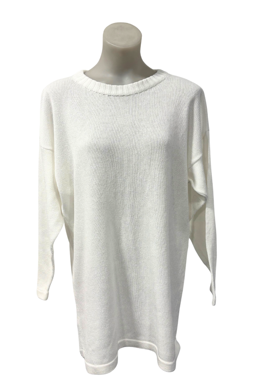 Zecca NZ made white knit mini dress, M