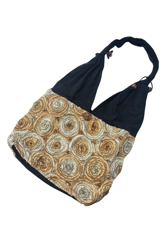 Gold beachy fancy tote