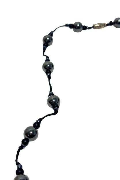 Black knot beaded necklace