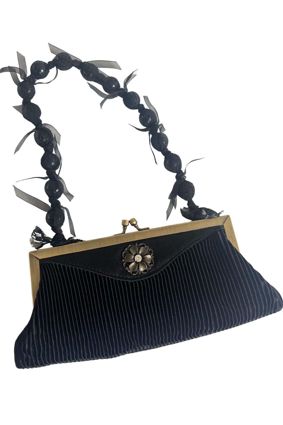 Milleni satin mini beaded clutch