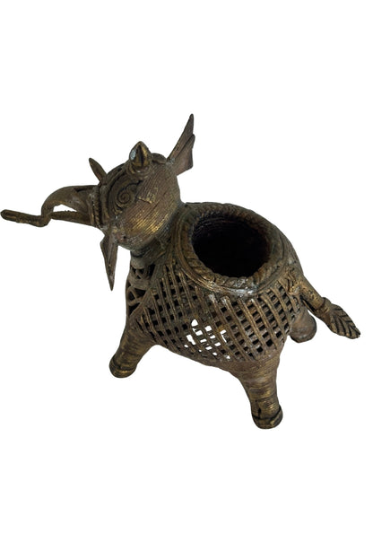 Brass elephant incense holder