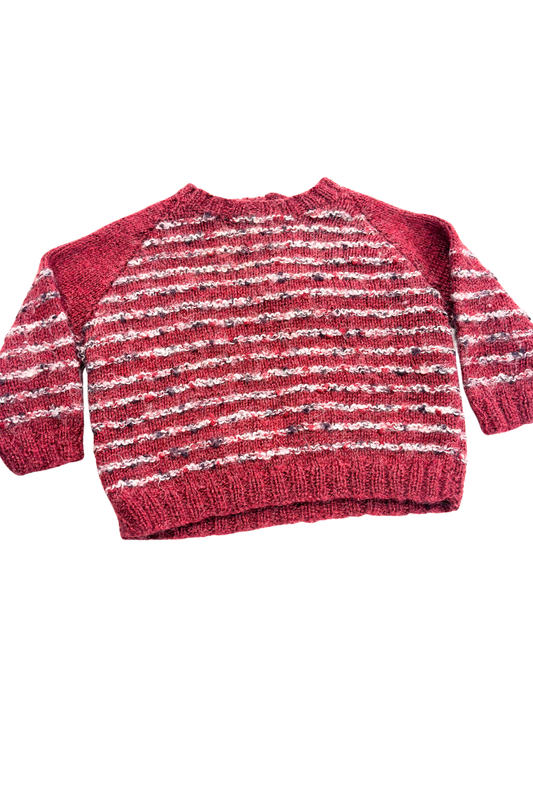 Babies Burgundy striped knit jumper