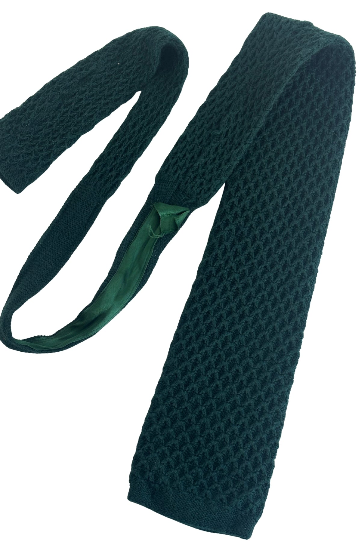 Vintage German made Forest green virgin wool knit tie
