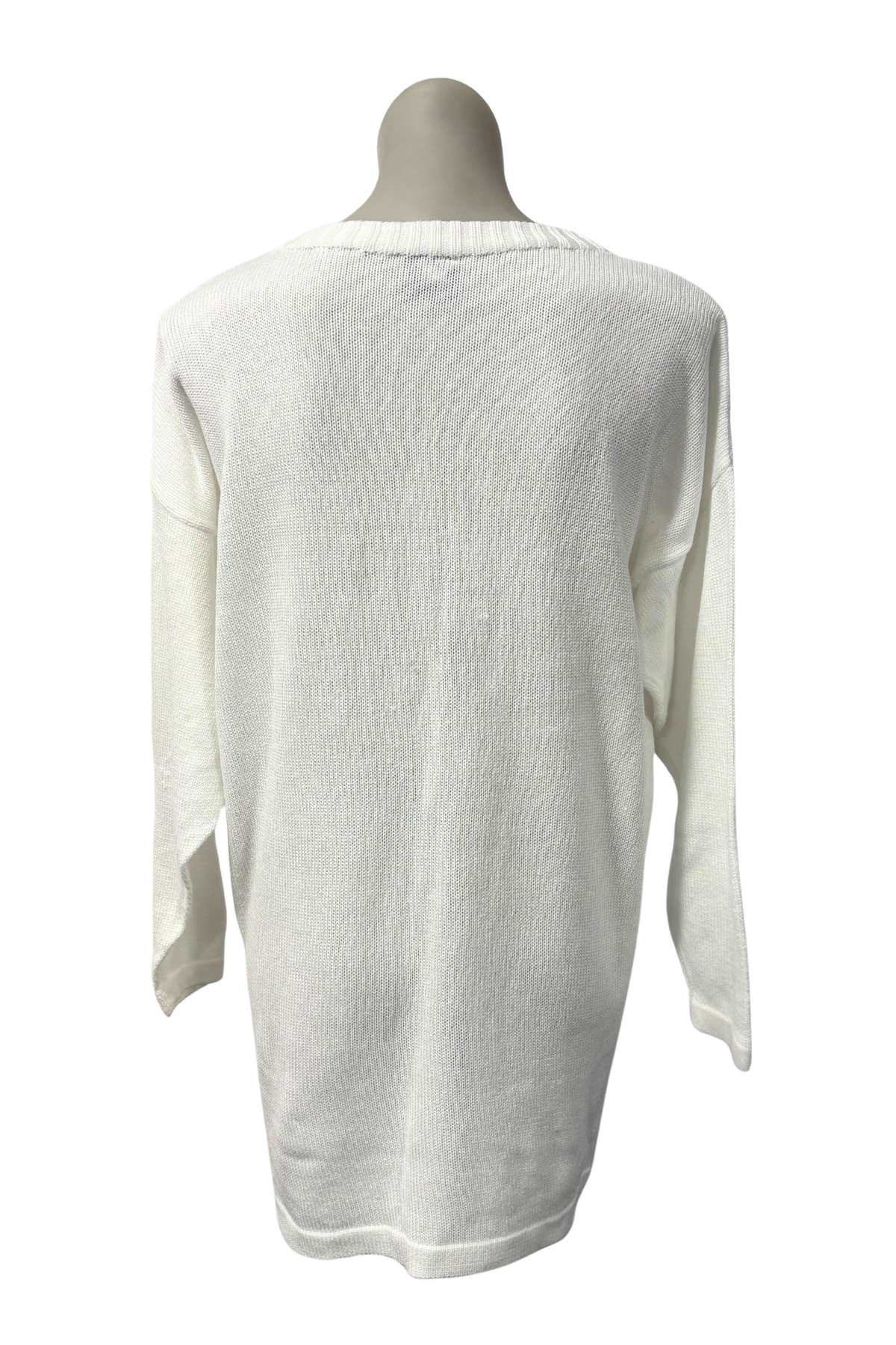 Zecca NZ made white knit mini dress, M