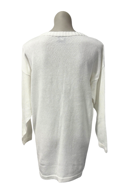 Zecca NZ made white knit mini dress, M