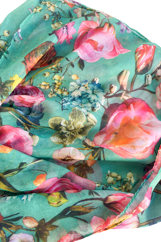Beautiful spring flowers scarf