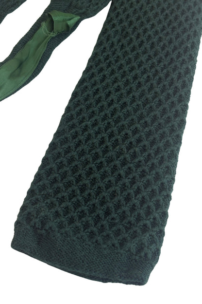 Vintage German made Forest green virgin wool knit tie
