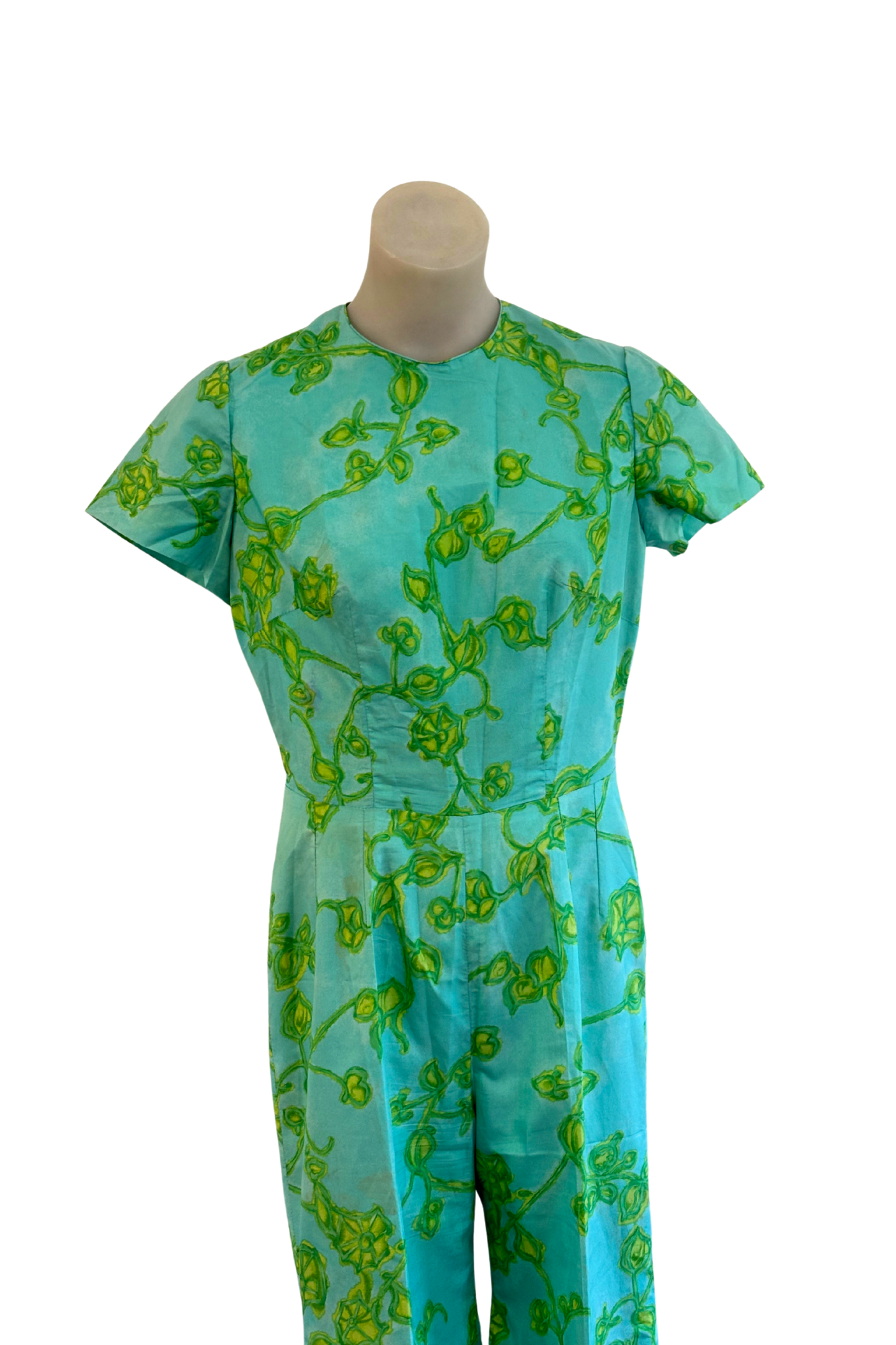 Vintage jumpsuit + scarf, S