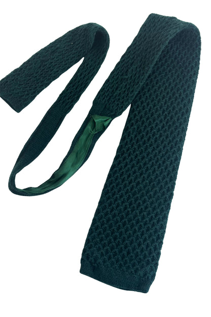 Vintage German made Forest green virgin wool knit tie