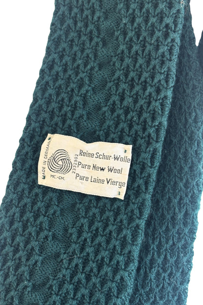 Vintage German made Forest green virgin wool knit tie