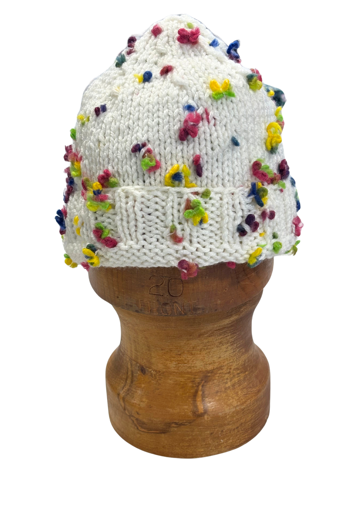 Colourful spots knit beanie